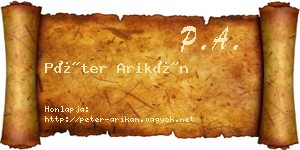 Péter Arikán névjegykártya